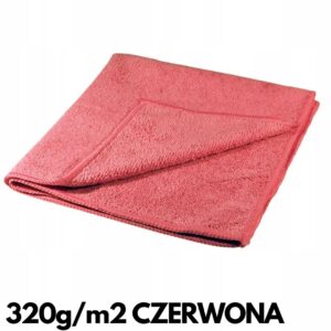 Mikrofibra Standard Frotte 40x40cm 320g/m2 | Polerowanie Wycieranie Wnętrza Karoserii (CZERWONA) ✨
