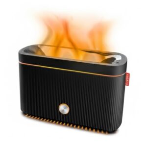 AMBAR Humidificador 3.0 | Nawilżacz Ultradźwiękowy 230 ml | Dyfuzor z Efektem Płomienia (FLAME)