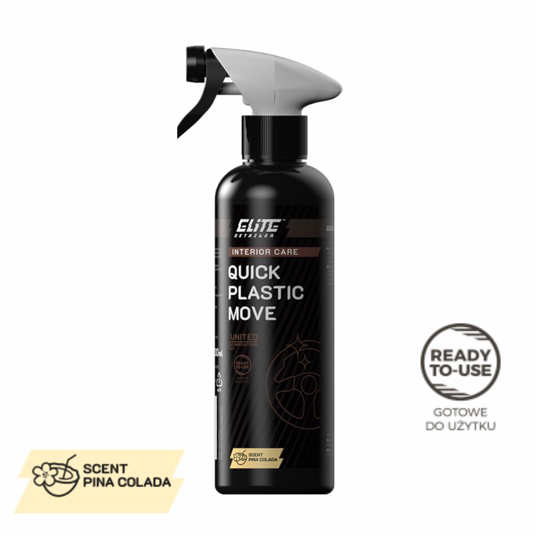 Dressing-do-plastikow-wewnetrznych-Elite-Detailer-Quick-Plastic-Move-500-ml Elite Detailer QUICK PLASTIC MOVE 500ml | Dressing Wewnętrzny | Zapach Pinacolady - obrazek 1