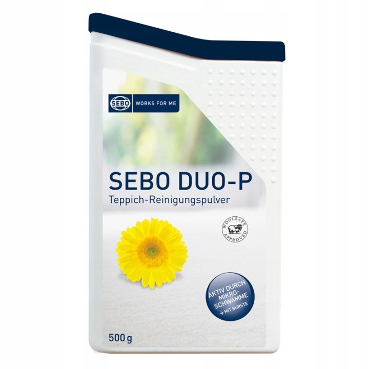 sebo-duo-p-clean-box-500g-proszek-do-prania-dywanow-na-sucho SEBO DUO-P CLEAN BOX (500g) – Oryginalny Proszek do Czyszczenia Dywanów i Tapicerki na Sucho - Suche wiórki - obrazek 1