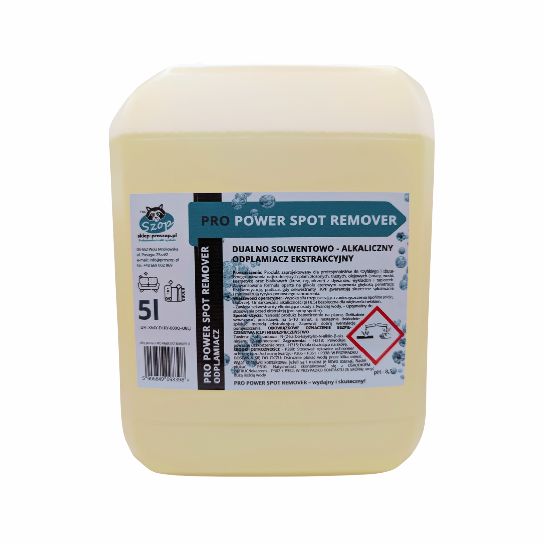 pro-power-spot-remover-5l-odplamiacz-solwentowo-alkaliczny PRO POWER SPOT REMOVER 5L – Dualno Solwentowo-Alkaliczny Odplamiacz (Baniak Ekonomiczny) - obrazek 1