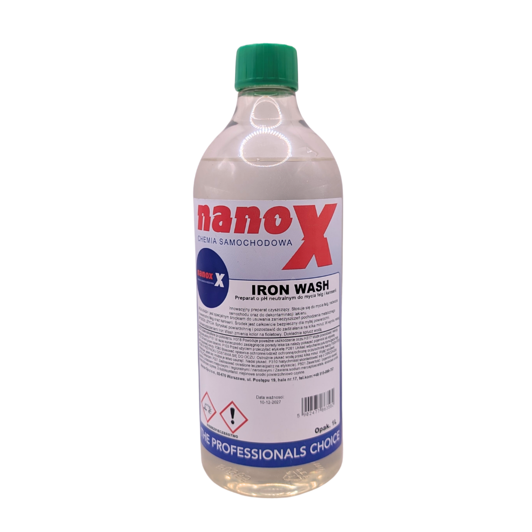 nanox-iron-wash-1l-krwawiaca-felga-deironizer-do-lakieru nanoX IRON WASH (1L) – Deironizer do Felg i Lakieru (Efekt „Krwawiącej Felgi”) - obrazek 1