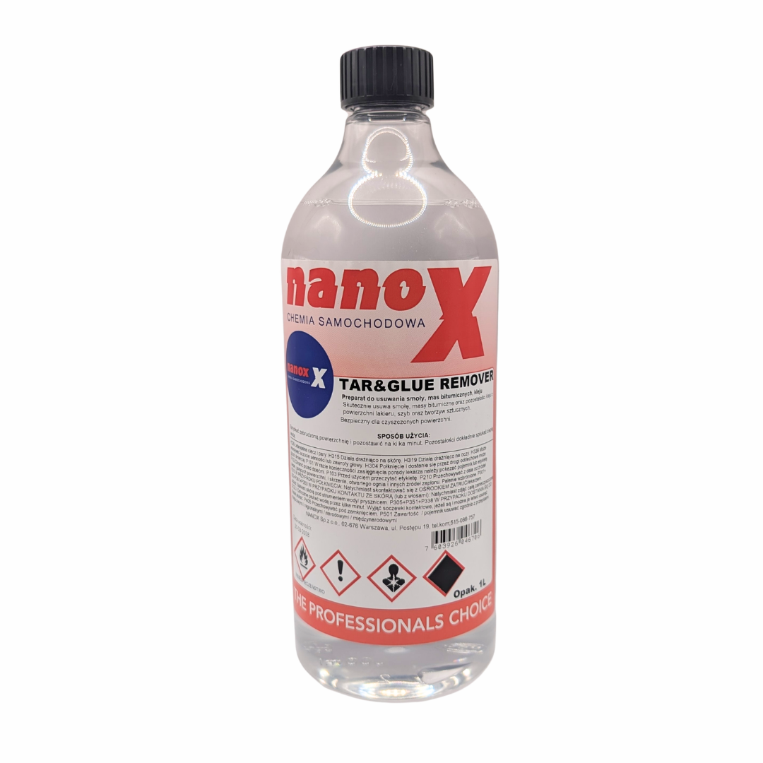 nanox-tar-and-glue-remover-1l-plyn-do-usuwania-smoly-i-kleju nanoX TAR&GLUE REMOVER (1L) – Profesjonalny Środek do Usuwania Smoły, Asfaltu i Kleju - obrazek 1